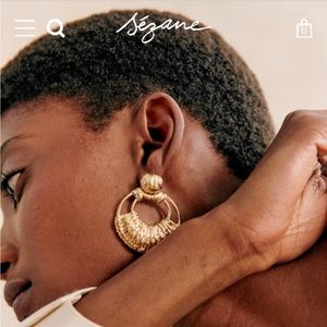 Sezane Joe Parisian Chunky Gold Earrings